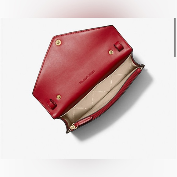 Michael Kors Jet Set Travel Crimson Logo Clutch Crossbody – Brand New with tag - Picture 4 of 16